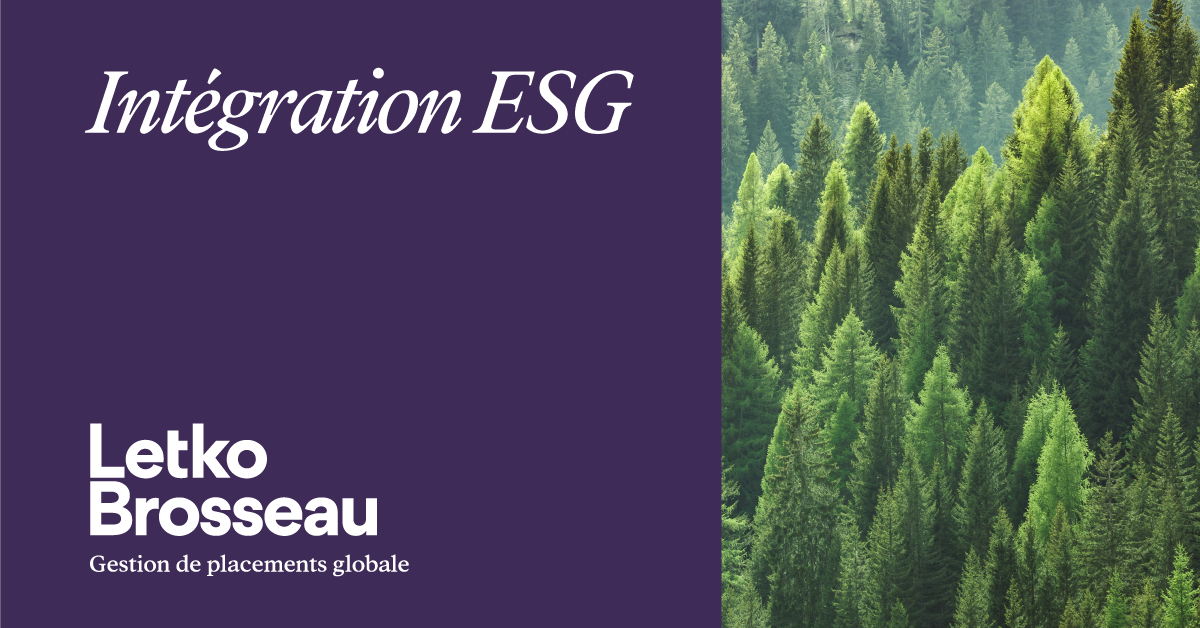 Intégration ESG