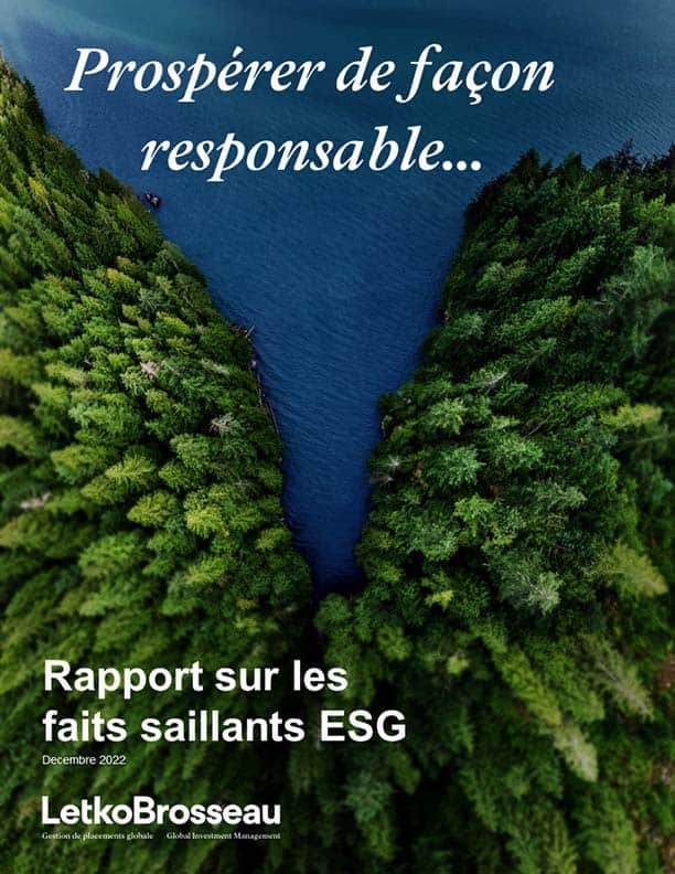 Rapport sur les faits saillants ESG 2022