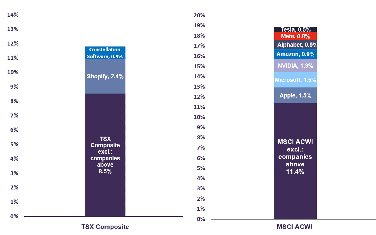 Contribution to the Total Return of the Index in 2023 (in C$)