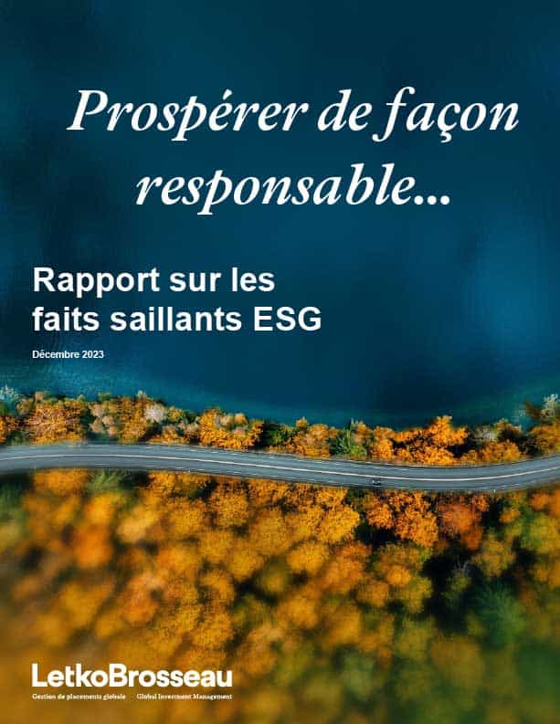 Rapport sur les faits saillants ESG 2023