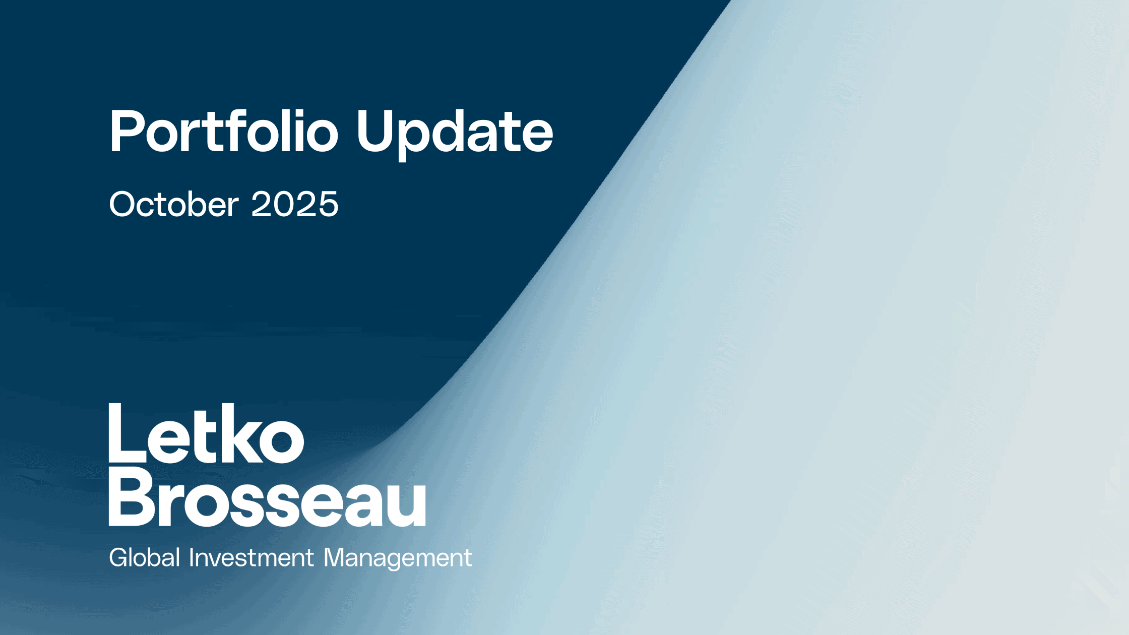 Portfolio Update – October 2025