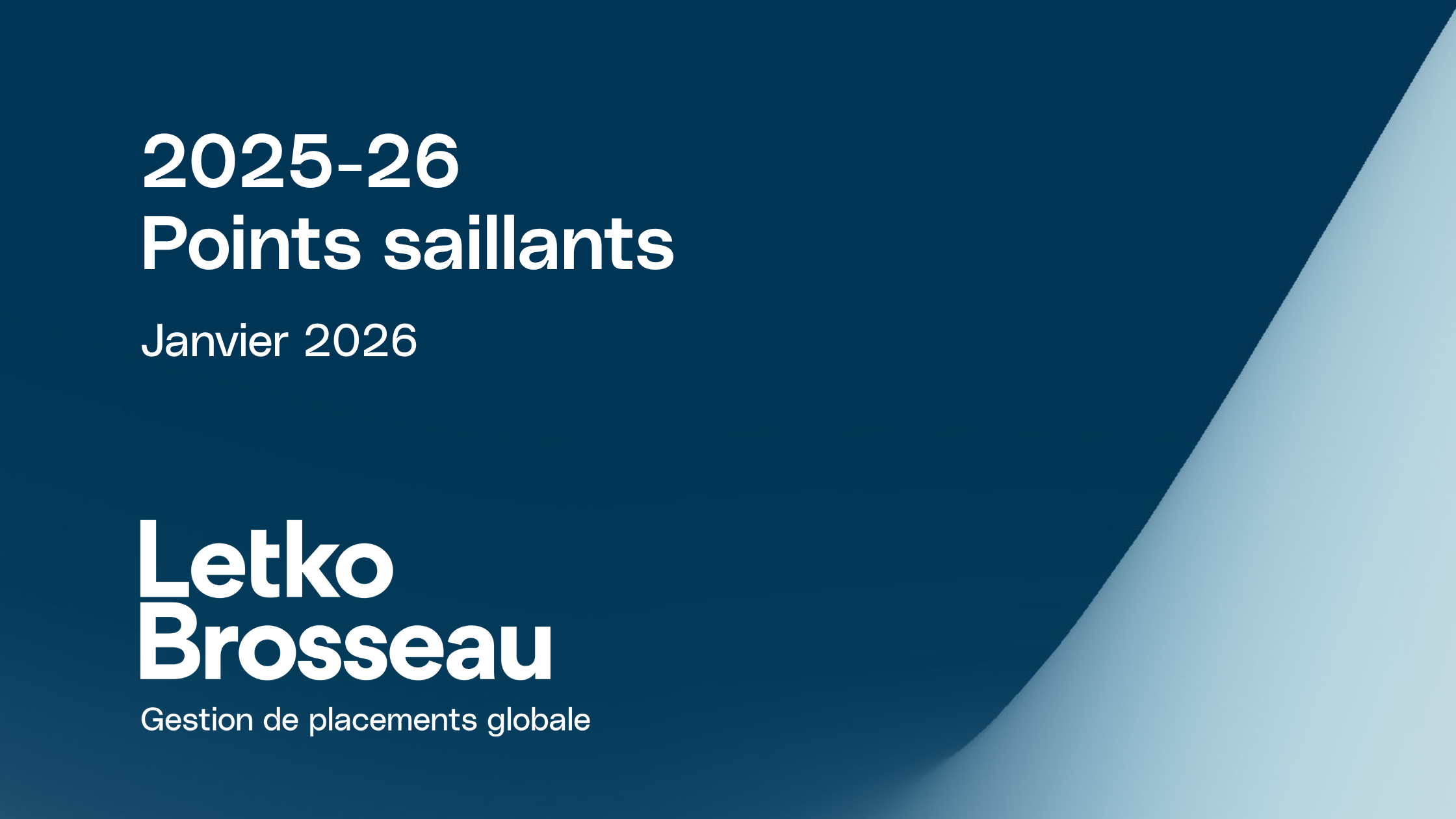 2025-26 Points saillants